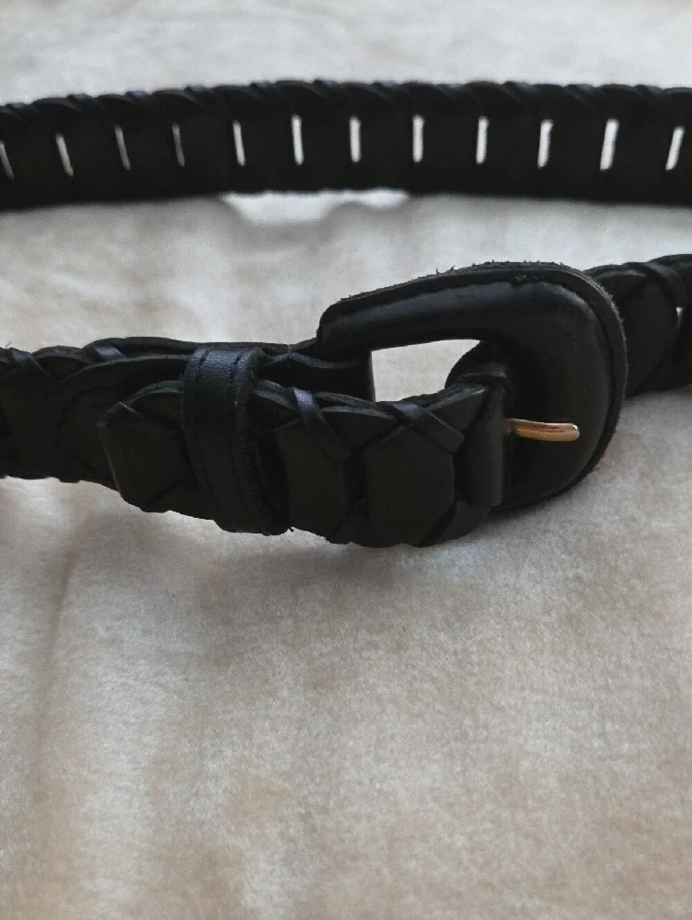 Braided Leather Women's Belt - Black County Seat M